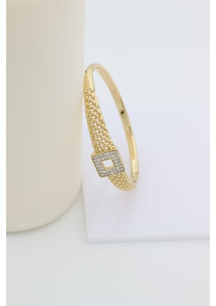 Stil Incisi/xupıng Jewelry Kare Taşlı Kemer Kelepçe