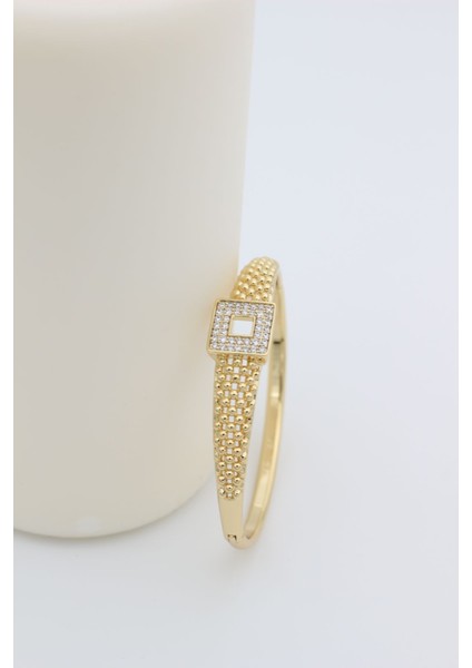 Stil Incisi/xupıng Jewelry Kare Taşlı Kemer Kelepçe