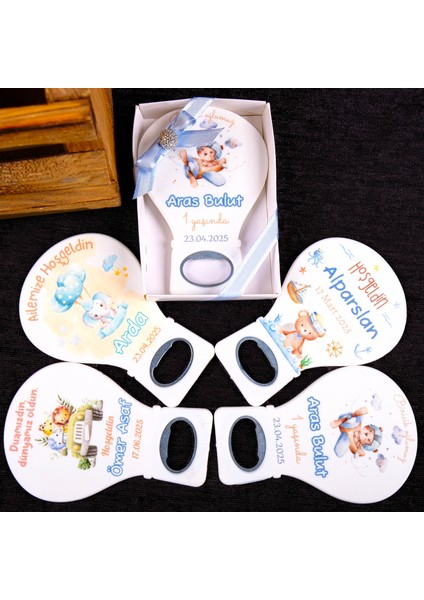 Mutlu Işler 5 Adet Isme Özel Baby Shower Açacak Magnet, Bebek Mevlit Hediyesi, Mevlüt Magnet Hediye indirimleri