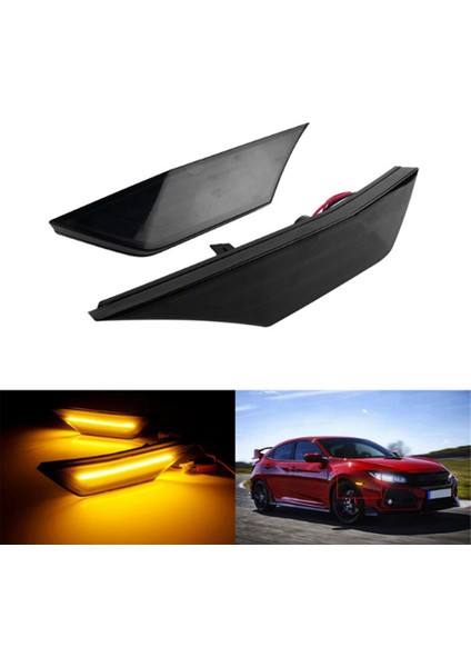 HO25501 Araba Dinamik LED Yan Işaret Lambası Dönüş Sinyal Lambası Honda Civic 2016-2020 Gösterge Lambası (Yurt Dışından)