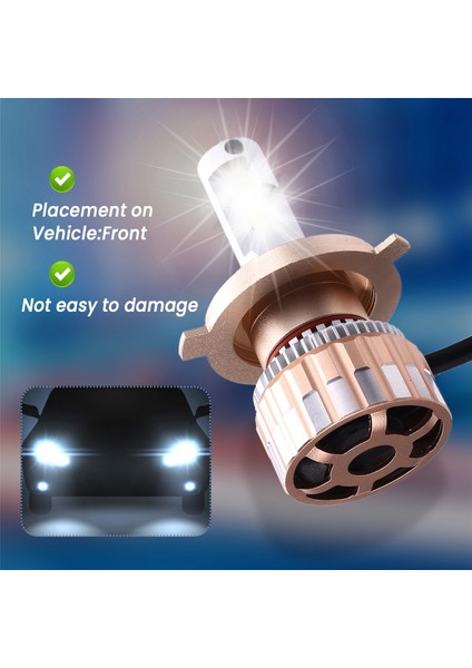 130W Araba Farları Orijinal Araba LED Farları Için LED Işıklar Uzun ve Kısa Işın Entegre H4 (Yurt Dışından)