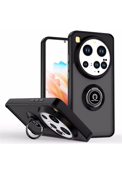 Xiaomi Mi 15 Ultra Kılıf Mat Parmak Izi Yapmaz Renkli Tuşlu 360 Yüzüklü Standlı Military Kamera Korumalı Sert Kapak