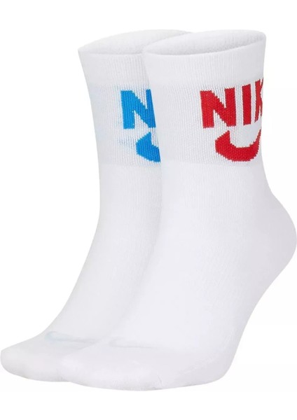 Dri Fit Heritage Ankle Unisex Sock Çorap 2 Li Beyaz