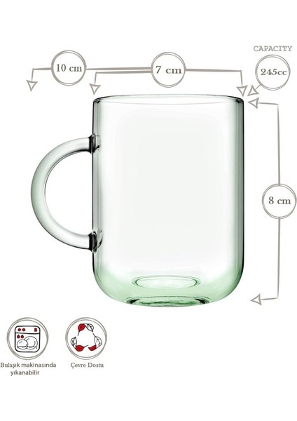 55192 Aware Iconic 245 ml Cam 2li Kulplu Çay Kahve Meşrubat Bardağı Takımı fiyatları