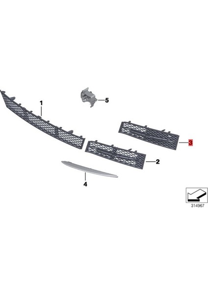 Çift Araba Tampon Dekoratif Şerit (Lh + Rh) Bmw 5 Serisi Için F10 F11 Sis Lambası Çerçeve Trim 51117331769 51117331770 (Yurt Dışından)