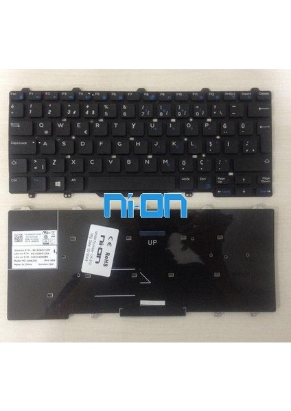 Nion Dell PK1313D4A28 SG-63010-28A SN7230 Uyumlu Notebook Klavye (Siyah Tr Aydınlatmalı Tip 1)
