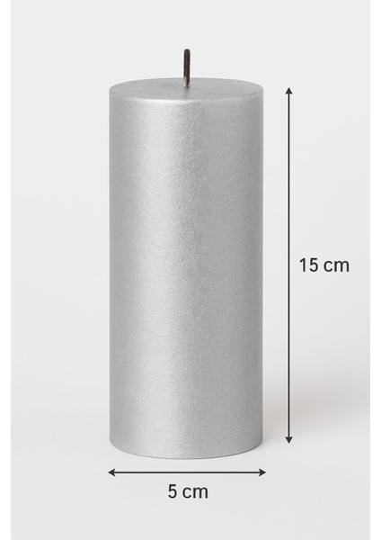 Respira Design Co 5*15 Gümüş Silindir Mum
