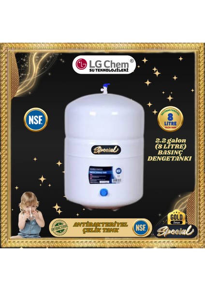 Lg Chem Cool Pompalı Gümüş Iyon Tatlandırıcılı 90 Gpd Nano Membranlı Suv 304 Kalite Krom Musluklu Su Arıtma Cihazı