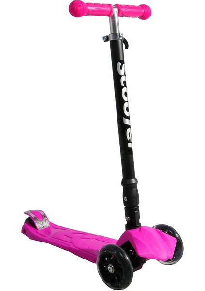 Işıklı Tekerlekli Scooter-Pembe