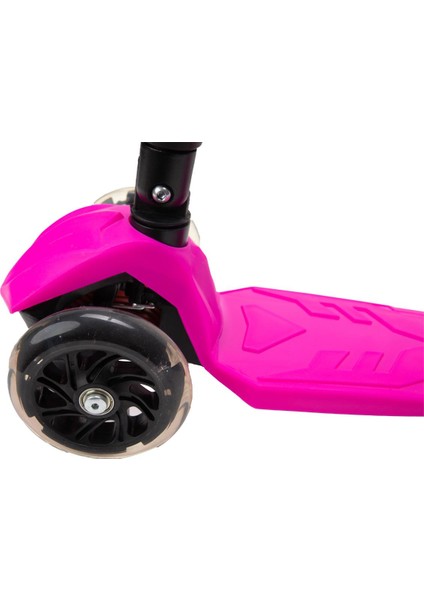 Işıklı Tekerlekli Scooter-Pembe