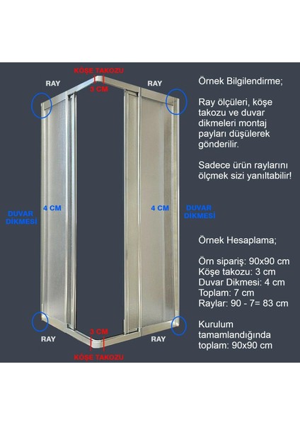Duşakabin Krom Kare Mika Camlı 100X100 (Teknesiz)
