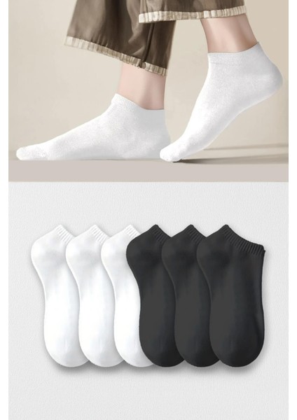 Bilek Boy Pamuklu Patik Çorap Unisex 6 Çift