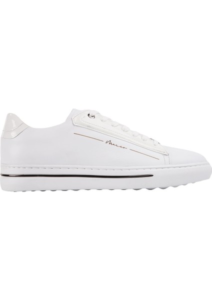 21136 Beyaz-Beyaz Sneaker Derı Ayakkabı