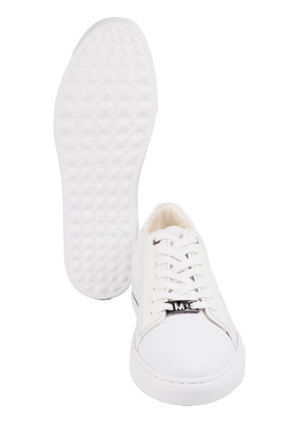 21136 Beyaz-Beyaz Sneaker Derı Ayakkabı fırsatları