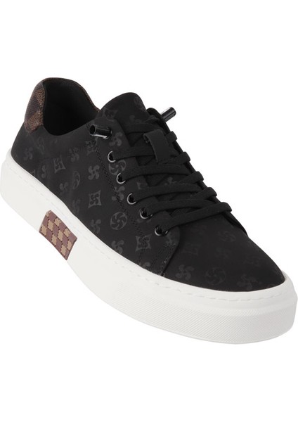 21019 Sıyah Sneaker Derı Ayakkabı