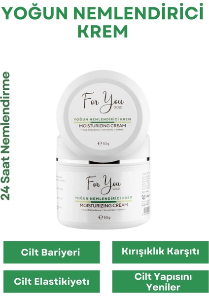 Yoğun Nemlendirici Su Bazlı Bakım Kremi (Aloe Vera & Hyaluronic Acid Moisturizing Cream 50ML)