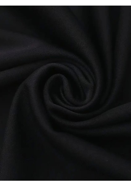 Baskılı Oversize Bisiklet Yaka T-Shirt - Siyah