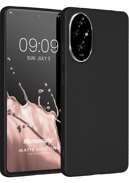 Matte Silicone Honor 200 Pro Kılıf Siyah