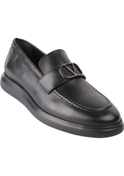 Marcomen 21171 Sıyah Loafer Derı Ayakkabı
