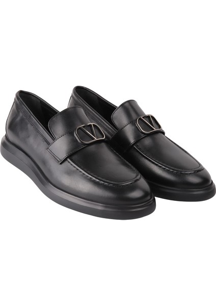 Marcomen 21171 Sıyah Loafer Derı Ayakkabı