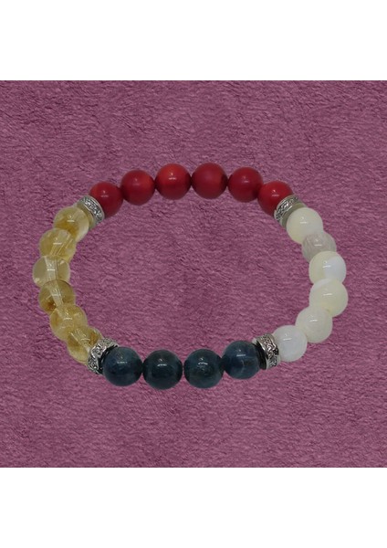 Lapis- Sitrin -Mercan-Ay Taşı Bileklik | Özel Tasarım fırsatları