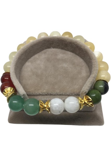 DİLHANS DSGNS DOĞALTAŞ BileklikI Argonit taşı,,Yeşim Taşı,Sedef taşı, Aventurin taşı,Kırmızı Akik taşı ile Özel Tasarım indirimleri