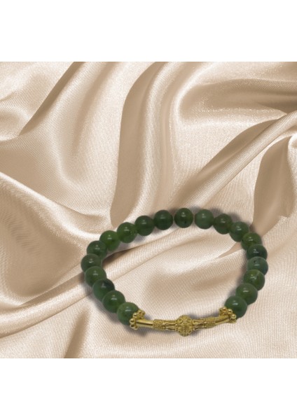 Doğaltaş Bileklik |APATİT Taşı ve 925 Ayar Altın kaplama ile Özel Tasarım"