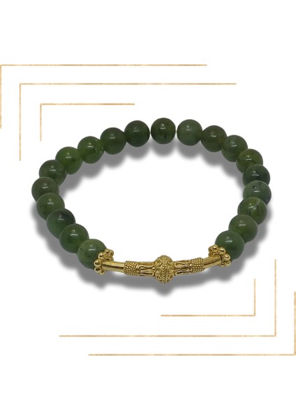 Doğaltaş Bileklik |APATİT Taşı ve 925 Ayar Altın kaplama ile Özel Tasarım" fırsatları