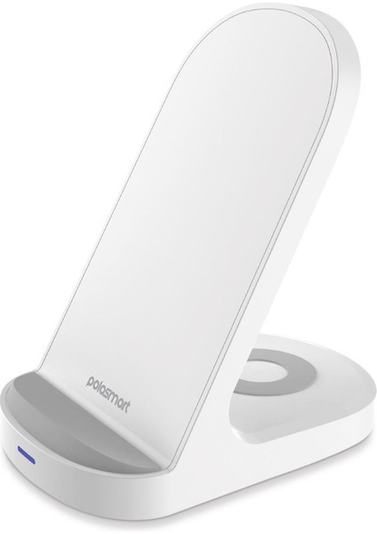 2 In 1 Masaüstü Kablosuz Şarj Cihazı Beyaz PBS129