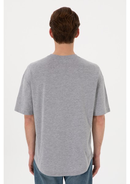 Erkek Gri Melanj Tişört Basic 50305988-VR086