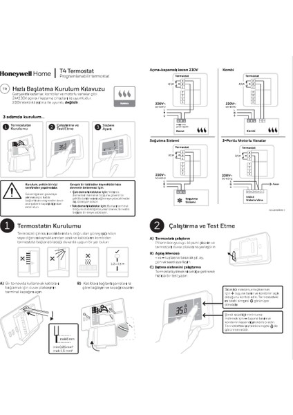 T4 Programlanabilir Kablolu Dijital Oda Termostatı- T4H110A1081