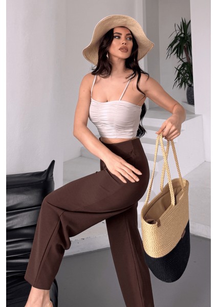 Kadın Balon Pantolon, Beli Lastikli Şalvar Model Krep Balon Pantolon