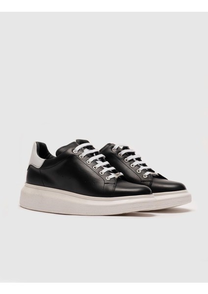 Kadın Yüksek Light Taban Bağcıklı Sneaker Ayakkabı 302M1325 Siyah