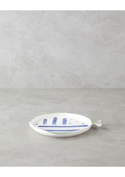 Marinique Porselen Pasta Tabağı 23 cm Mavi-Yeşil
