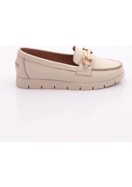5604-2 Kadin Aksesuarli Loafer Ayakkabi