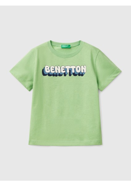 Erkek Çocuk Baskılı Tshirt 1-6 Yaş Yeşil