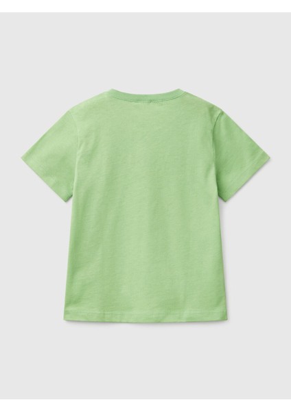 Erkek Çocuk Baskılı Tshirt 1-6 Yaş Yeşil