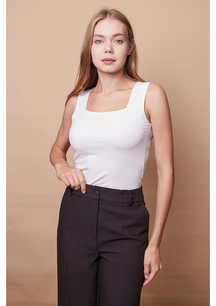 Kare Yaka Kolsuz Likralı Pamuklu Kumaş Body modelleri