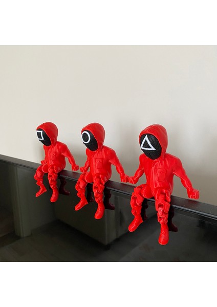 Squid Game Muhafız Seti, 3D Baskı Squid Game Askerleri 3'lü Set