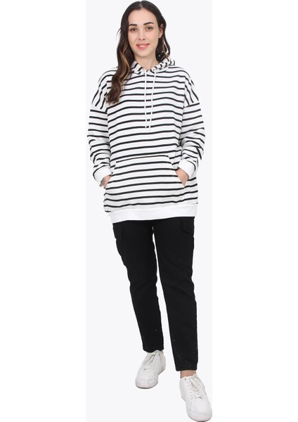 5041 Çizgili Kapşonlu Tunik fırsatları