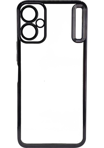 Tecno Spark 9t Kılıf Logo Yeri Açık Kamera Lens Korumalı Renkli Kenarlı Şeffaf Silikon