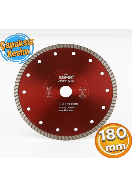 Hassas Kesim Elmas Testere Çapaksız Kesim 180 mm Seramik Porselen