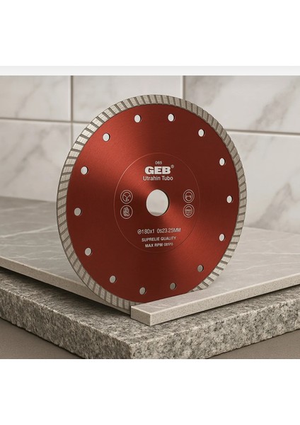 Hassas Kesim Elmas Testere Çapaksız Kesim 180 mm Seramik Porselen