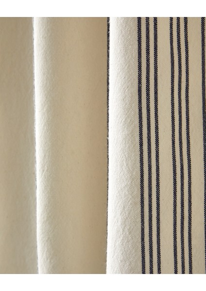 Bohem Line Pamuklu Peştamal 90X150 cm Açık Bej-Koyu Lacivert