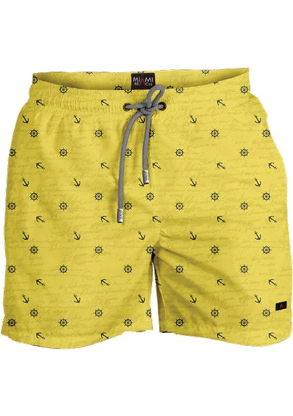 Su Itici Özellikli Dijital Baskılı Erkek Plaj Deniz Şort Mayo - 0204-SARI indirimleri