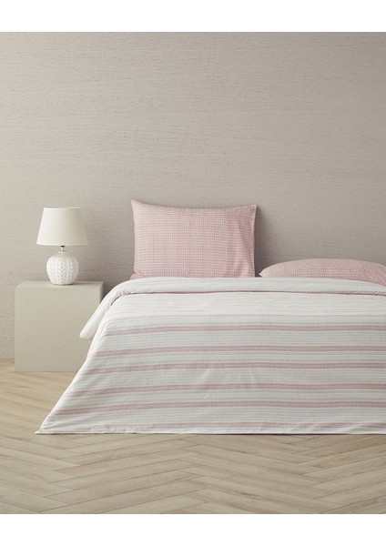 Floral Grid Pamuklu Ranforce King Size Nevresim Seti 240X220 cm Gül Kurusu fiyatları
