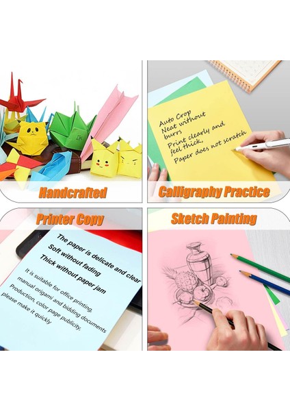 A4 80GR Renkli Fotokopi Kağıdı 10 Renk 100'LÜ Paket modelleri