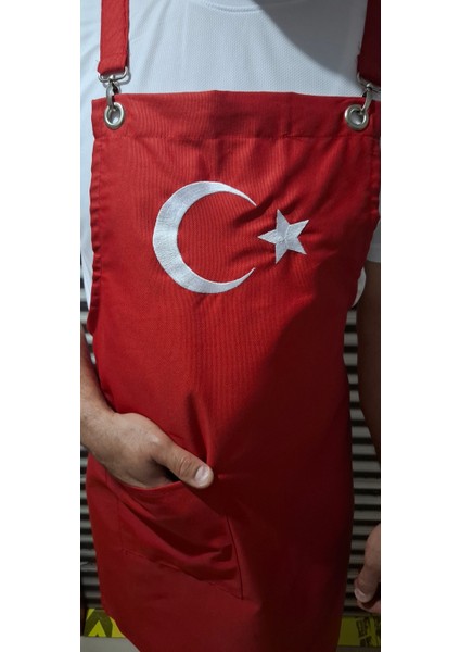 Mutfak Önlüğü Nakışlı çapraz askılı modelleri