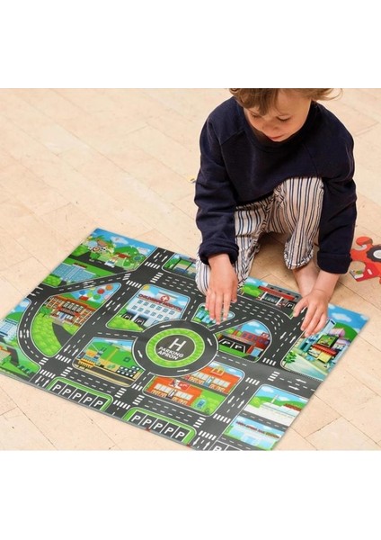 Zhltoys Çocuk Oyun Matı Mutlu Şehir Hayatı 83X57 cm fırsatları