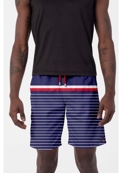Uzun Boy Model Su Itici Özellikli Dijital Baskılı Erkek Plaj Deniz Şort Mayo 237-LACIVERT fırsatları